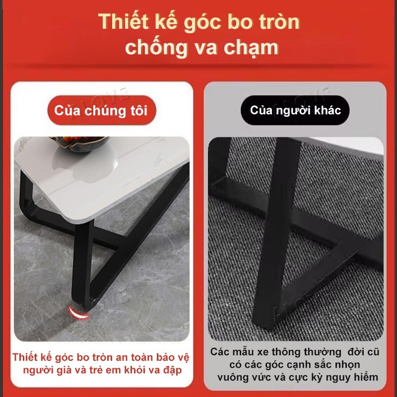 ALOVE Bàn Trà Phòng Khách Phong Cách Nhẹ Sang Mặt Giả Đá Chân Sắt Cao Cấp Thiết Kế Tối Giản Hiện Đại | BigBuy360 - bigbuy360.vn