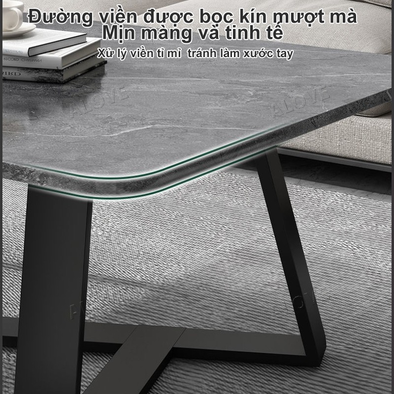 ALOVE Bàn Trà Phòng Khách Phong Cách Nhẹ Sang Mặt Giả Đá Chân Sắt Cao Cấp Thiết Kế Tối Giản Hiện Đại | BigBuy360 - bigbuy360.vn