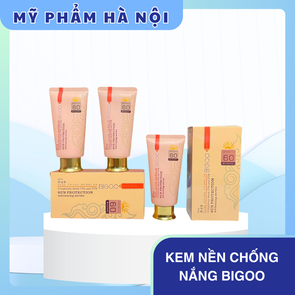 Kem chống nắng nâng tone BIGOO nâng tone trắng da Hàn Quốc 80ML-60+