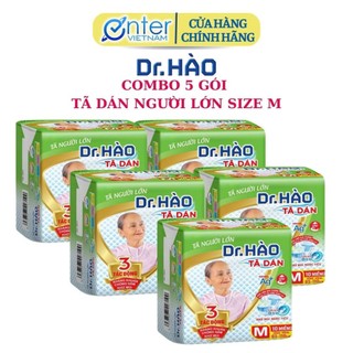  Tã Dán Người Lớn Dr. HÀO Bỉm Dán Dành Cho Người Già Size M  Combo 5 Gói
