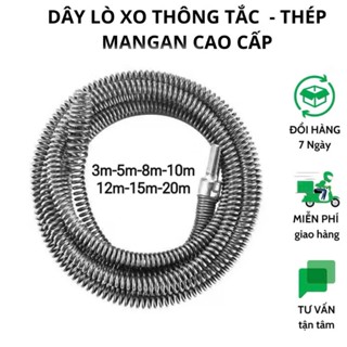   GIÁ RẺ  Dây Thông Cống Lò Xo Phi 10 – Độ Dài 3m–20m Thép Manga Chống Rỉ Siêu Bền 