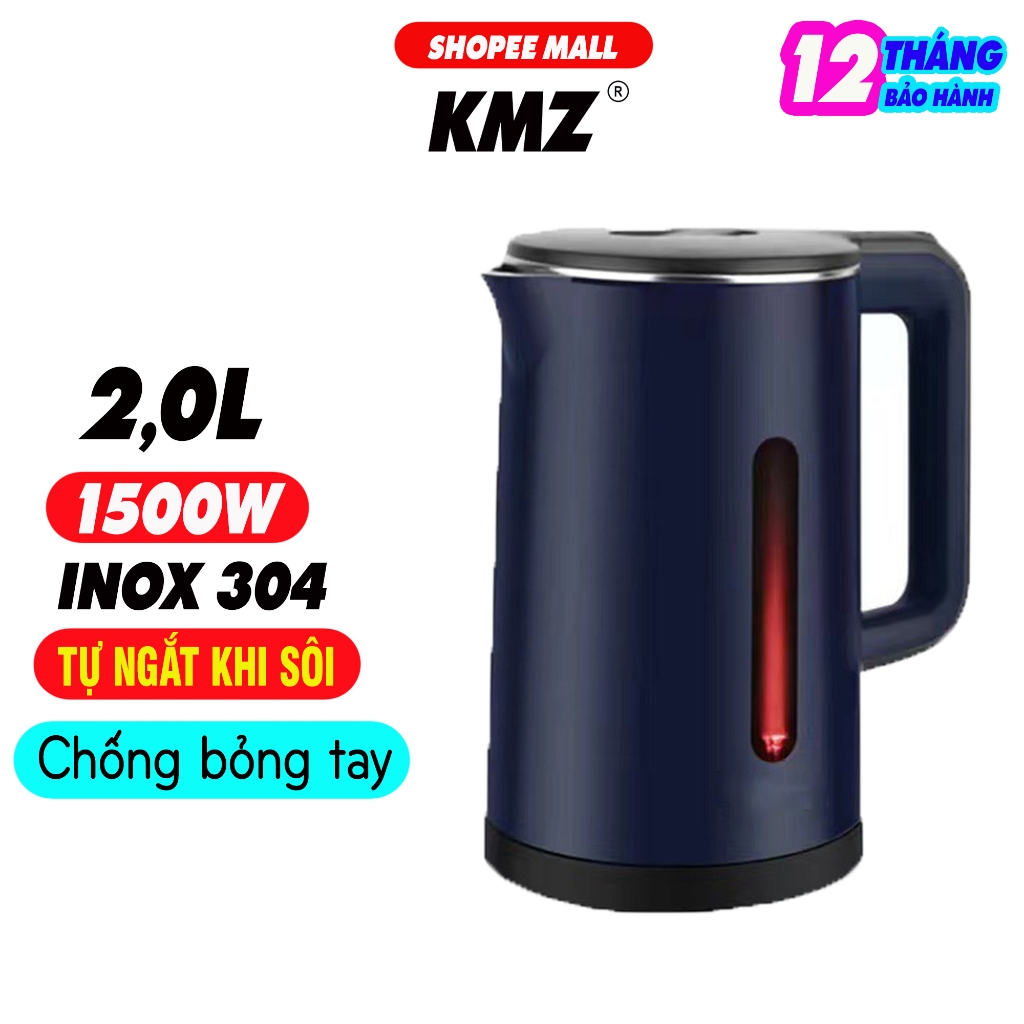 Ấm đun siêu tốc, Bình đun nước INOX siêu tốc 1.8L kèm GÓI BẢO HÀNH ĐIỆN TỬ 1 NĂM