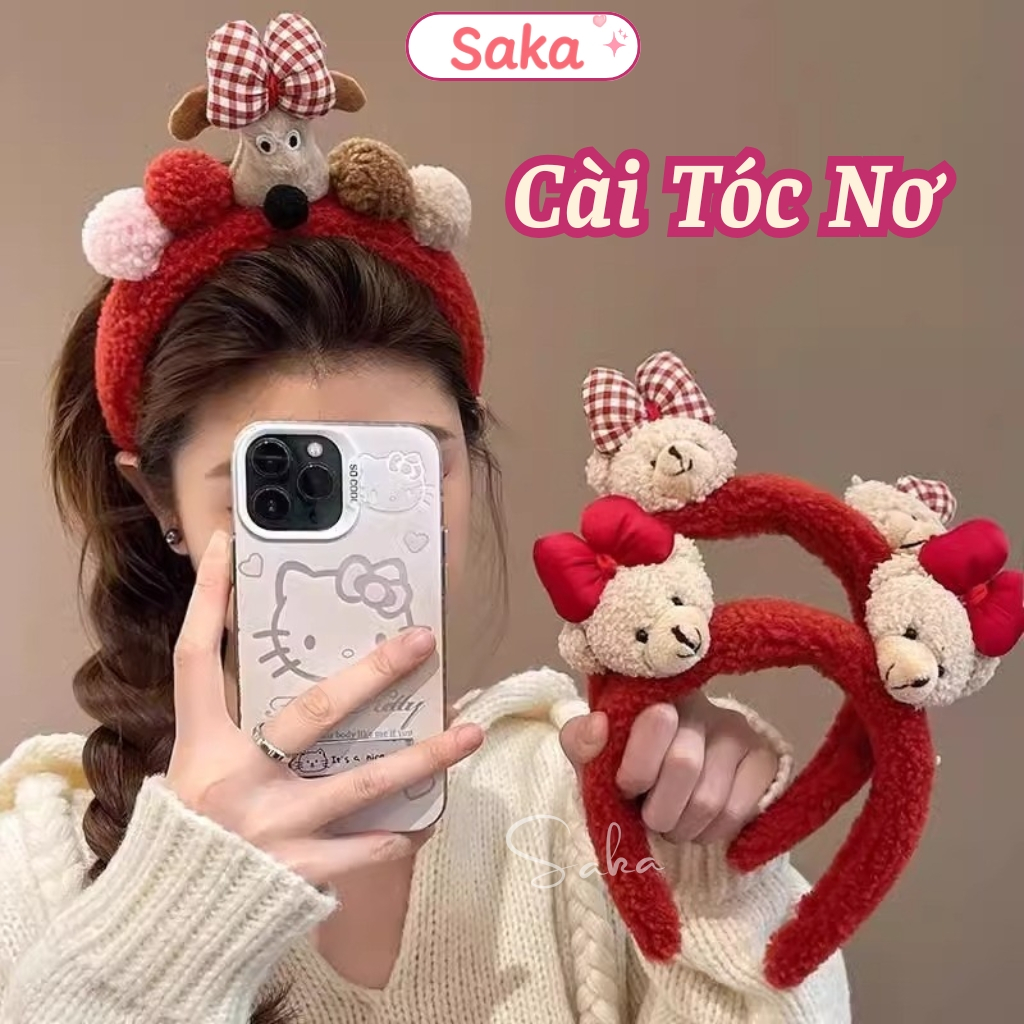 Cài Tóc  Cún Nơ Dễ Thương Chó Con Dày Dặn Hottrend Mới Nhất 2025 Saka Home