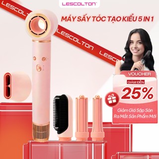 Máy Sấy Tóc Tạo Kiểu 5in1 LESCOLTON Công Nghệ Ion Âm Bảo Vệ Tóc, Công Suất 1300W Bảo Hành 36 Tháng
