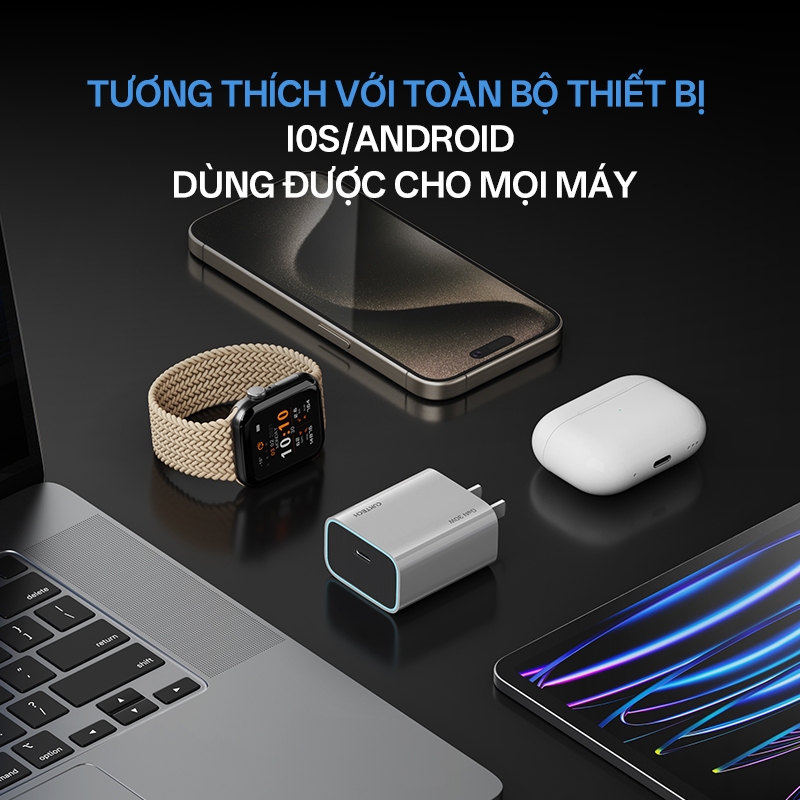Củ Sạc Nhanh CUKTECH GaN 30W Mini Nhỏ Gọn Tương Thích 20W Cho iP 17/16/15/iPad/Samsung S26/Xiaomi 17 | BigBuy360 - bigbuy360.vn