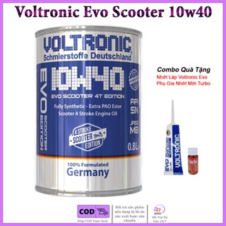 Dầu Nhớt Xe Tay Ga Voltronic Evo Scooter 10w40 - Tặng Kèm 1 Láp Voltronic Evo Và 1 Phụ Gia Nhớt Mới Turbo
