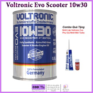 Dầu Nhớt Cho Xe Tay Ga Voltronic Evo Scooter 10w30 Tặng Kèm 1 Láp Voltronic Evo Và 1 Phụ Gia Nhớt Mới Turbo