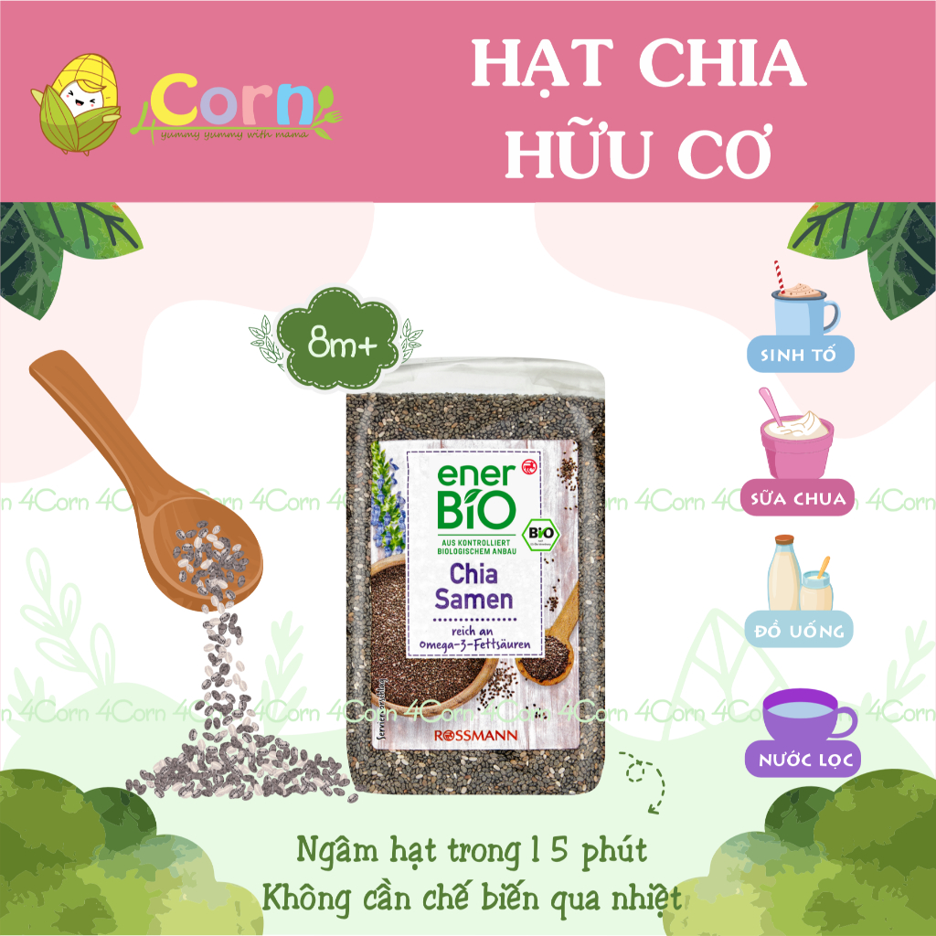 Hạt Chia hữu cơ Đức Enerbio - Cho bé 8m+