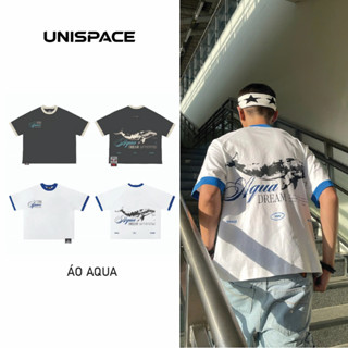 Áo thun Boxy local brand By UniSpace tay lỡ form boxy unisex nam nữ Boxy AQUA DREAM