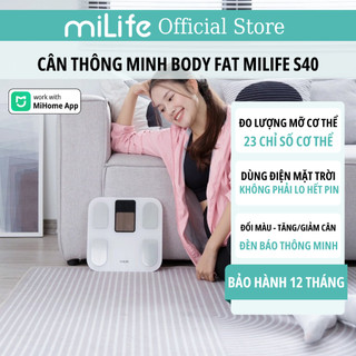  Cân body fat thông minh S40 miLife đo 23 chỉ số cơ thể phân tích lượng mỡ béo phì 