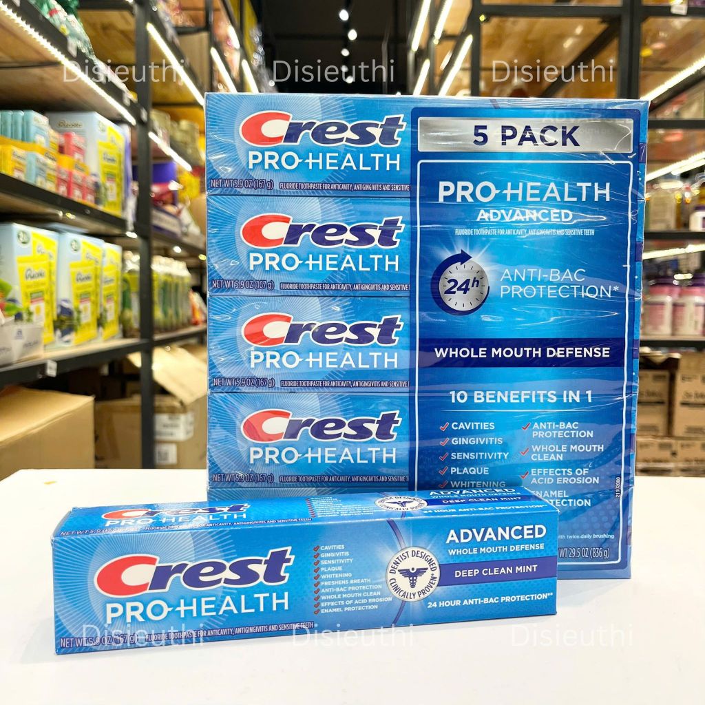 [Hàng Nhập] Set 5 tuýp Kem đánh răng Crest Pro Health Advanced 167gx5