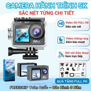  Camera hành trình 5k Cam hành trình chống rung Chống nước Camera đi phượt gắn trên xe máy Ô tô Mũ bảo hiểm 