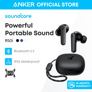 Tai nghe Anker Soundcore R50i TWS với thời gian phát nhạc 30 giờ+, cuộc gọi rõ ràng và âm trầm cao, chống nước IPX5