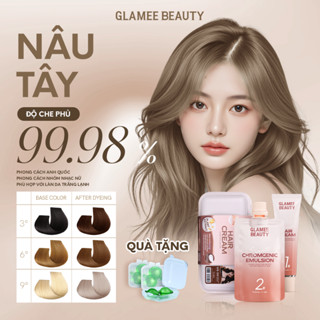  Glamee Beauty Thuốc Nhuộm Tóc Tại Nhà Nâu Tây Hair Dye Kem Nhuộm Tóc Dưỡng Màu đẹp Tặng Bộ Dụng Cụ 