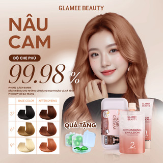  Glamee Beauty Nhuộm Tóc Lên Màu Nâu Cam Chuẩn Dưỡng Không Cần Tẩy Thuốc Nhuộm Tóc Phong Cách Cá Tín 