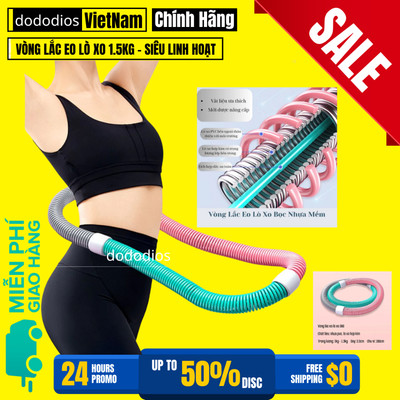 Vòng lắc eo lò xo 1,5kg - 1.35kg - 0.9kg bọc nhựa mềm giảm mỡ nhanh, eo thon săn chắc tập tại nhà tiện lợi