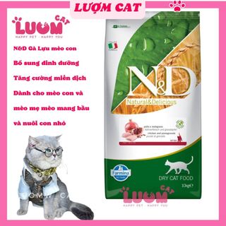 Hạt N&D Prime Cat chicken, Pomegranate Kitten (Gà Lựu mèo con), hạt cao cấp cho mèo, hàng chính hãng -Lượm Cat-
