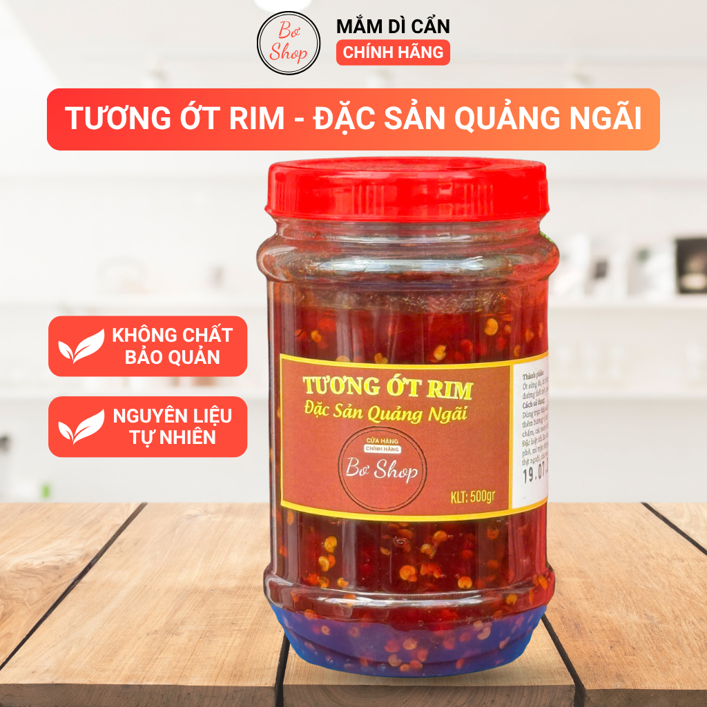 HỦ 500GRAM Tương ớt RIM/XÀO  Đặc sản Quảng Ngãi thơm ngon hấp dẫn, chế biến nhiều loại sốt ngon