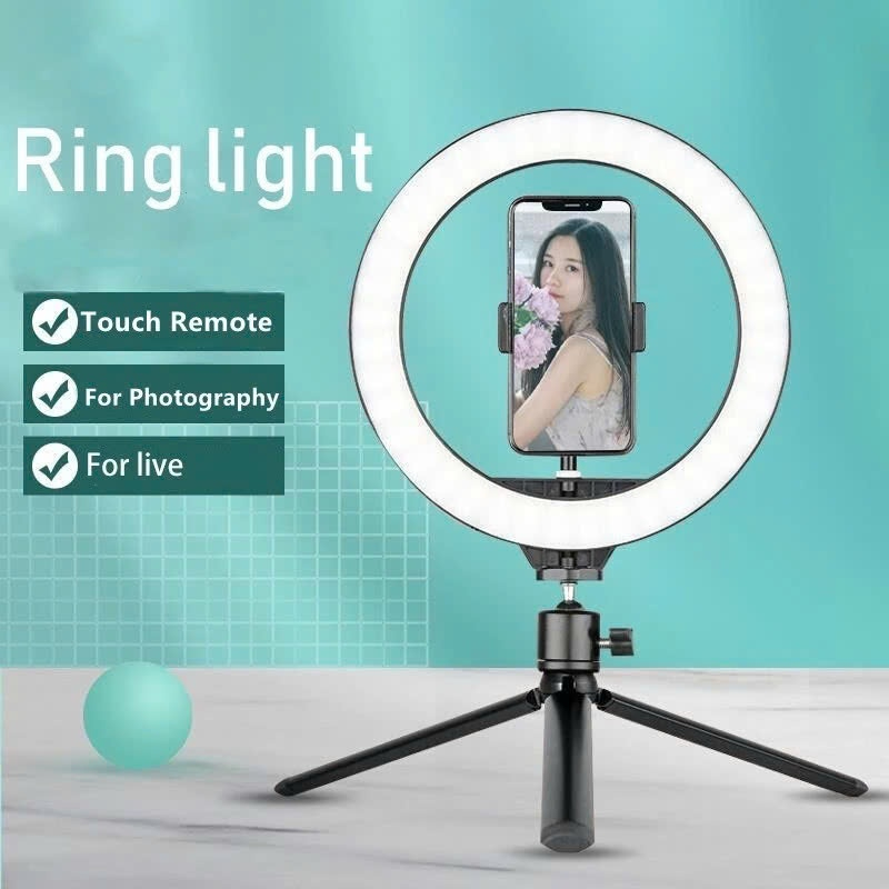 Đèn LED livestream để bàn có kẹp đt hỗ trợ 3 màu ánh sáng Đèn chụp ảnh Đèn quay video đèn bàn học