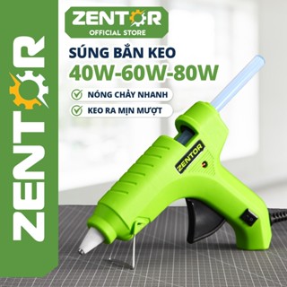 Súng bắn keo Zentor Chính hãng Công suất lớn 40W 60W 80W - Máy bắn keo nến làm nóng nhanh keo ra đều
