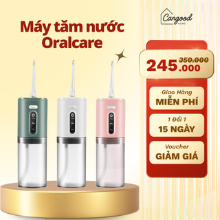  Máy Tăm Nước Cầm Tay CANGOOD Oral Care 3 Chế Độ Làm Sạch Tặng Kèm 5 Đầu Tăm Thay Thế Khác Nhau 