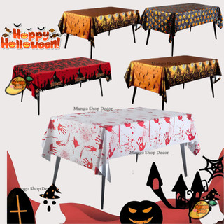 Khăn Trải Bàn Nilong Halloween Họa Tiết Kinh Dị Chống Nước Trang Trí Decor Tiệc Hóa Trang Halloween