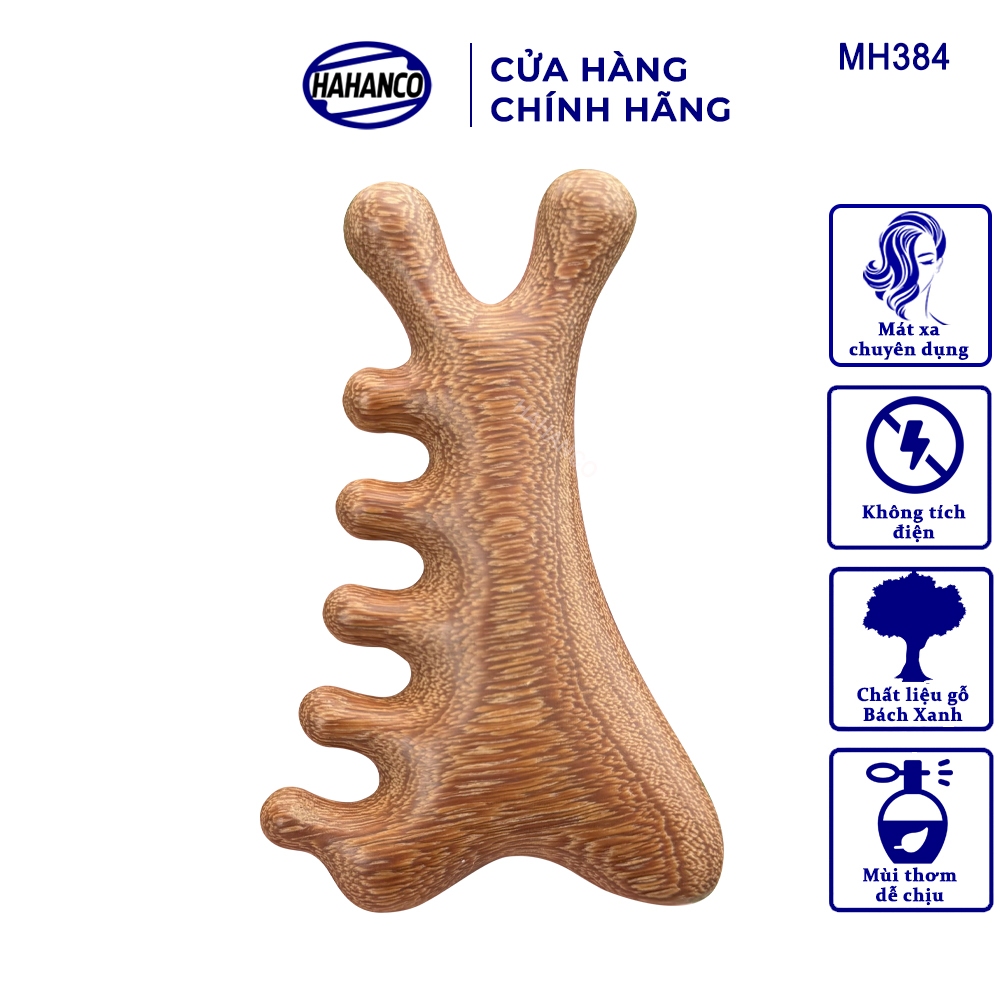 Lược Massage Chuyên Nghiệp 4 Trong 1 HAHANCO Gỗ Tự Nhiên Dụng Cụ Làm Đẹp - MH384