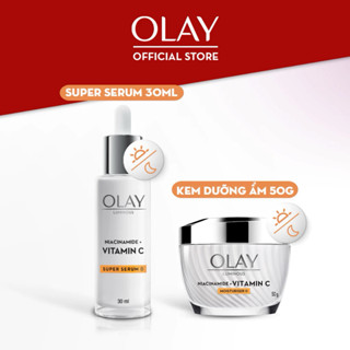  Kem Dưỡng Ẩm Ban Đêm OLAY LUMINOUS + Super Serum OLAY LUMINOUS NIACINAMIDE VITAMIN C  50G + 30ML  