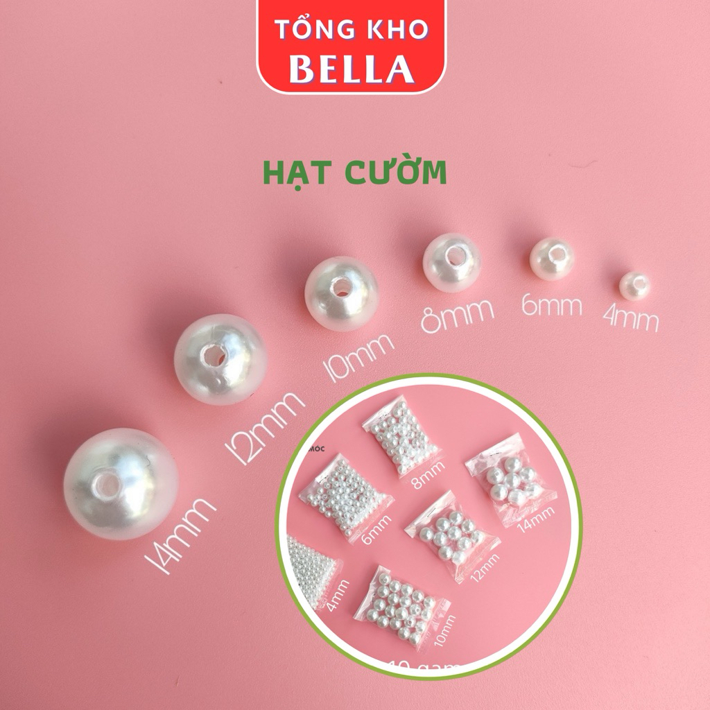 Hạt Cườm, Hạt Nhựa, Hạt Bẹt có lỗ Trang Trí 8mm ( gói 500gr )