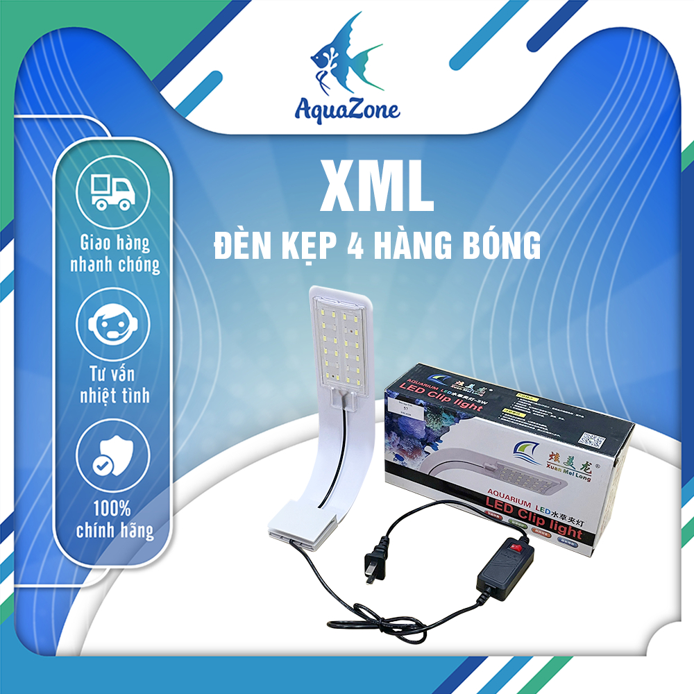 Đèn kẹp XML 4 hàng bóng - Màu Xanh/ Trắng/ Đổi Màu