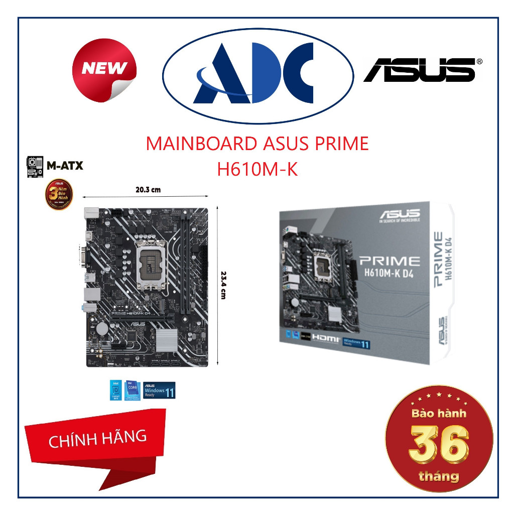 MAINBOARD ASUS PRIME H610M-K Chính Hãng Bảo hành 36T