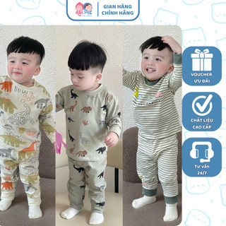   À ƠI SHOP  R63- set 3 bộ dài tay khủng long sọc và ô tô- a100.216 