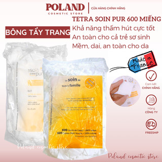  Bông tẩy trang Pháp Tetra Soin Pur 500 miếng 600 miếng 
