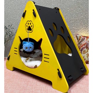 Chuồng Mèo Hình Tam Giác, Nhà Gỗ Cho Mèo 2 Size, Phiên Bản Hello Kitty, Chất Liệu Cao Cấp, Kiểu Dáng Dễ Thương