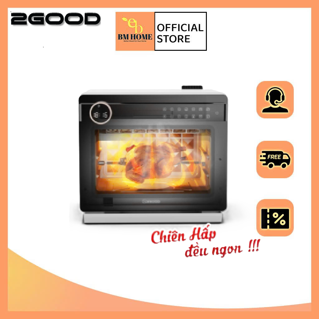 Nồi chiên không dầu - Hấp hơi nước siêu nhiệt 2Good S100 - Dung tích 20L - Bảo hành 12 tháng