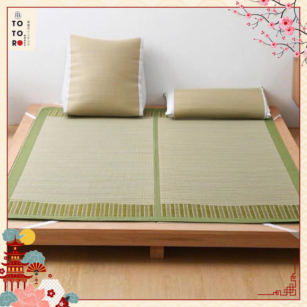 Chiếu Cói Gấp, Chiếu Điều Hóa Mát Mẻ, Chiếu Cói Cỏ Bấc 1m6x2m, 1m8x2m Cao Cấp TOTOROHOUSE