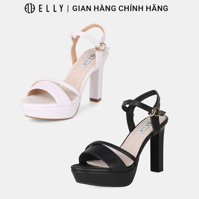 Sandal cao gót nữ ELLY EGM206 da microfiber hở mũi 9.7cm thanh lịch