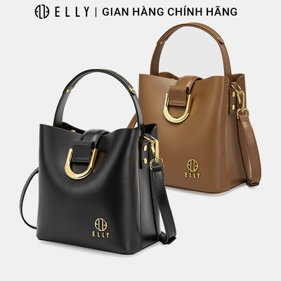 Túi xách nữ da thật ELLY ET142 túi hand bag bucket bag cao cấp thời trang sang trọng