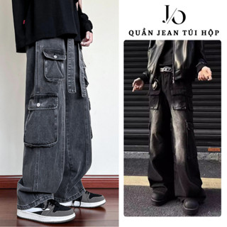 Quần Jean Nam TÚI HỘP Ống Rộng Phong Cách HIPHOP Quần Jean Túi Hộp Unisex Lưng Cao Cargo Pants JEAN