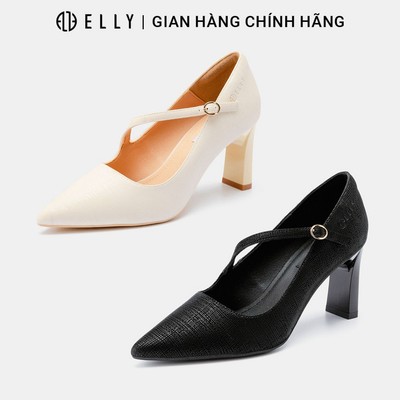 Giày cao gót nữ ELLY EGM215 da microfiber ôm chân gót 7.5cm thanh lịch