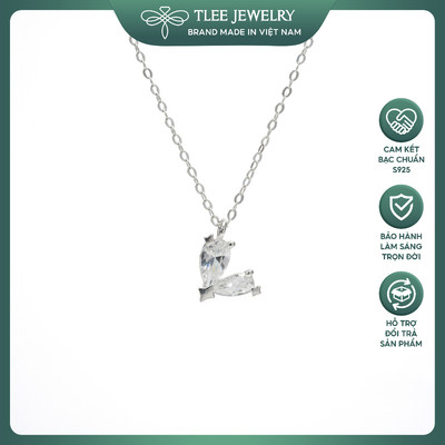 Dây chuyền bạc nữ TLEE hình trái tim ghép nửa đính đá thiết kế ngọt ngào, nữ tính TLEE JEWELRY D0438