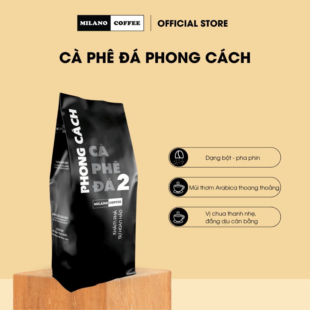 Cà phê Milano loại cà phê Đá 2 Phong Cách 250g