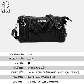 [Deal sang chảnh]  Túi clutch nữ cao cấp da thật ELLY – EC18