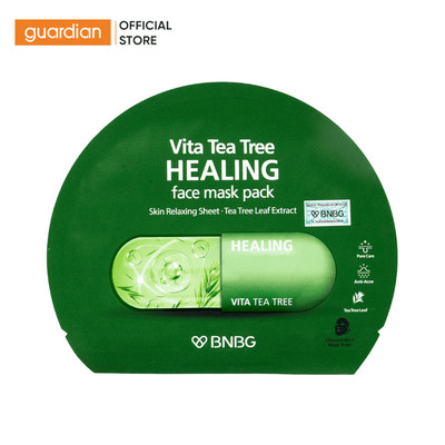 Mặt Nạ Tràm Trà Hỗ Trợ Thải Độc Da Giảm Mụn Vita Tea Tree Healing Face Mask Pack BNBG 30ml
