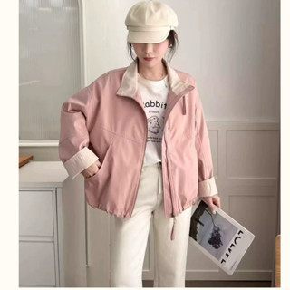 【Hình Thật Cuối Áo Khoác Bomber Thời Trang Nữ Chắn Gió Thiết Kế 2 Dây Kéo Khoá 4 màu basic