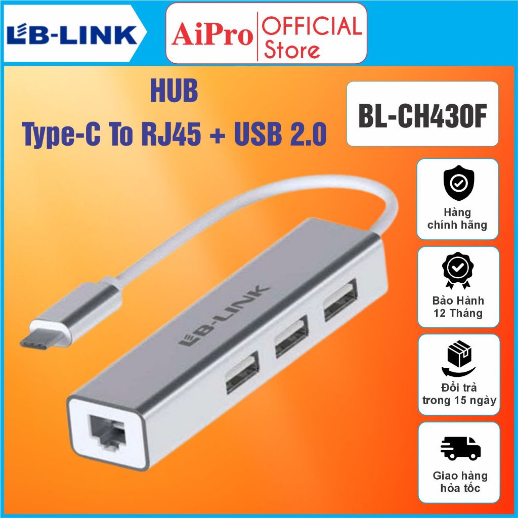 Bộ chuyển đổi LB-Link Type C to USB & RJ45 - Bảo hành 12 Tháng 