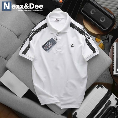 Áo thun POLO nam cá sấu có cổ phối sọc ngang trẻ trung niên Nexx&Dee CS37