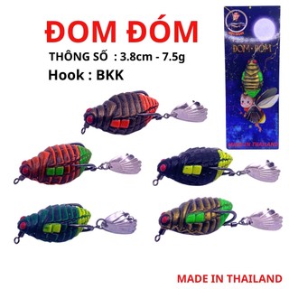  Mồi Nhái Hơi ĐOM ĐÓM ĐỨC TRỌNG FISHING Lưỡi BKK Có Dạ Quang Phát Sáng Kéo Nhanh Nổi 