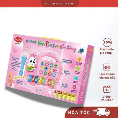 Đồ Chơi DUKA: Đồ Chơi Đàn Piano Thỏ Hồng Kèm Micro - DK81316
