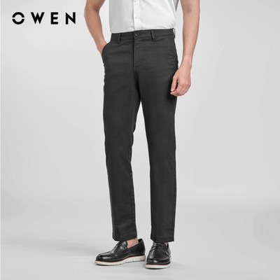 Owen - Quần khaki Regularfit QKR251270 màu Đen chất liệu CVC Spandex
